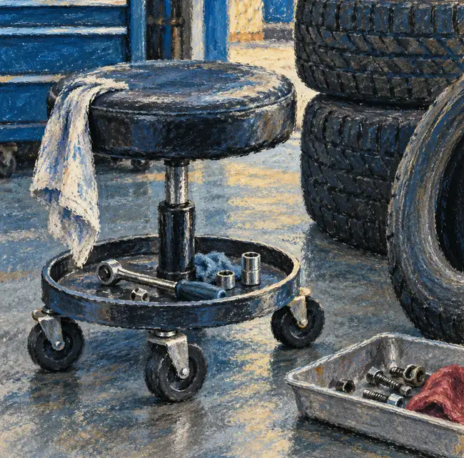 Illustration of auto repair shops equipment and workspace